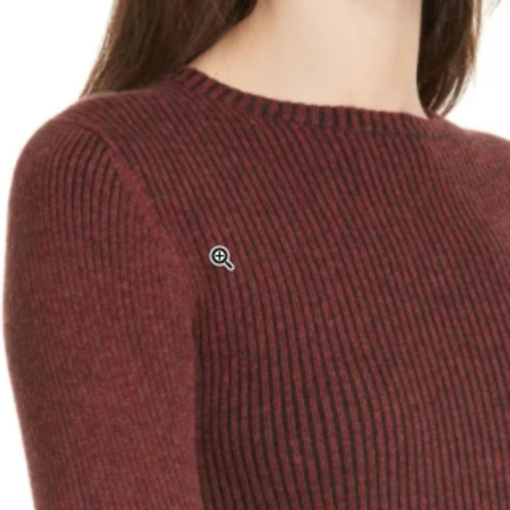 Lewit Two Tone Rib Sweater rust and black